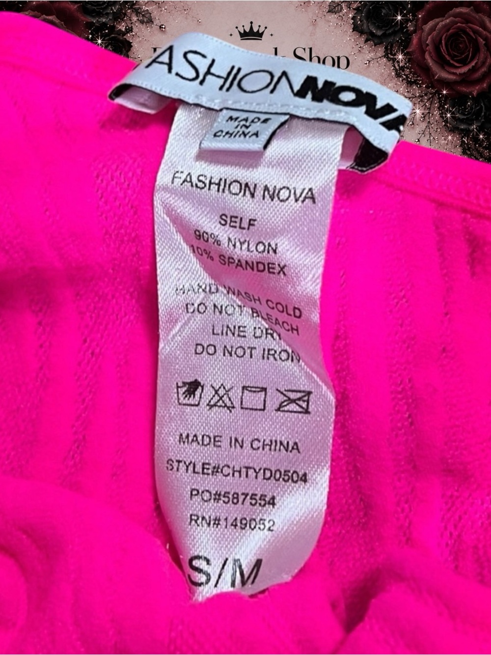 Fashion Nova Kali Rhinestone Seamless Legging Set – Hot Pink – Size S/M - Picture 9 of 9